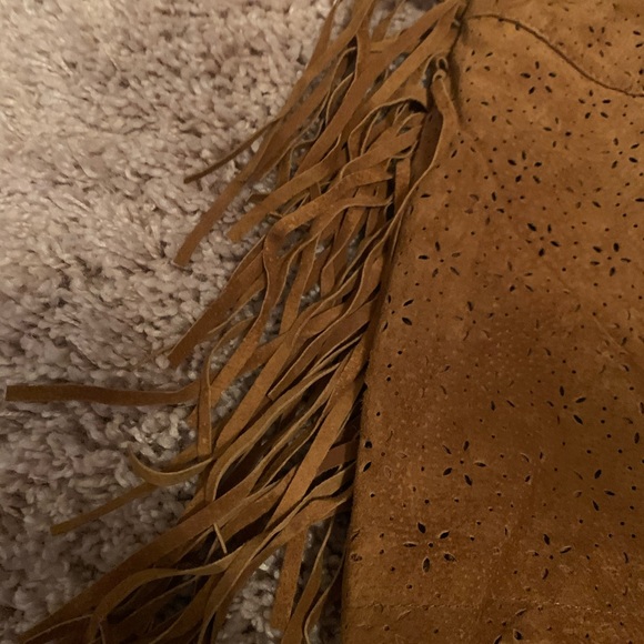 Brown suede tassel Forever 21 skirt - Picture 4 of 6